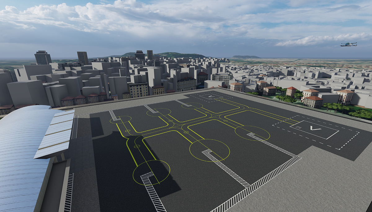 Conceptual Rendering of Urban Vertiport