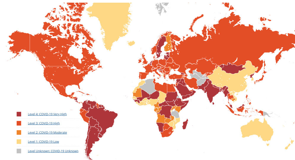 US CDC Travel Hazard Rating