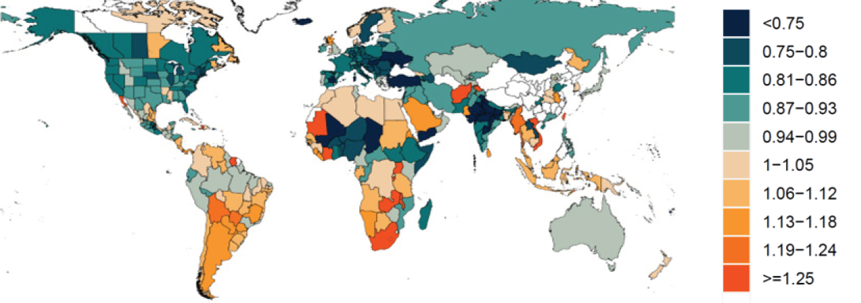 worldwide r values for covid